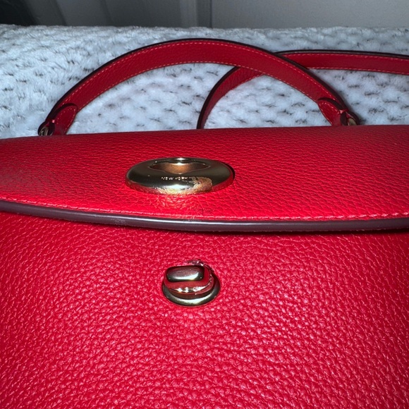 Coach Red Pebble Leather Crossbody - Picture 7 of 8